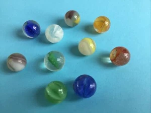 10 Transparent Vintage 9/16" Glass Marbles - Picture 1 of 3