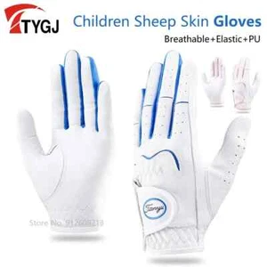 TTYGJ 1 Pair Kids Elastic Non-slip Golf Gloves Boys Girls Lambskin Golf Mittens - Picture 1 of 9