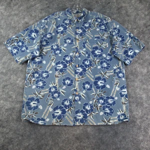 Honolua Surf Co Shirt Men Large Blue Hawaiian Floral Short Sleeve Button Vintage - Picture 1 of 13