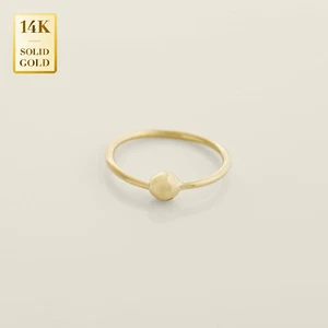 14K REAL Solid Gold Captive Plain Ball Earring  Nose Ring Piercing Cartilage 20G - Picture 1 of 4