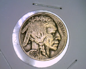 1936-P Buffalo/Indian Head Nickel AU Details With Rim Error - Picture 1 of 12