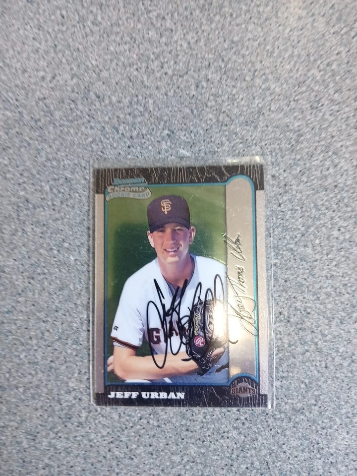 Jeff Urban Signed In Person 1999 Bowman Chrome Rookie Giants Card - Image 1 of 1