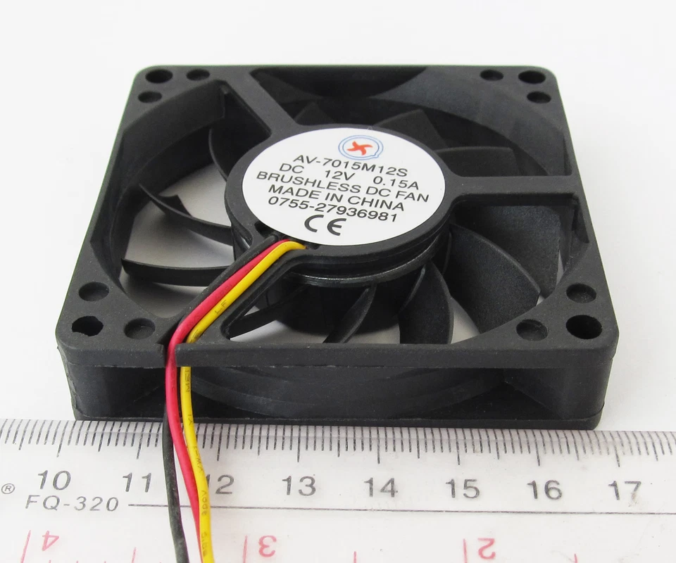 40pcs Brushless DC Cooling Fan 70x70x15mm 70mm 7015 11 blades 12V 3pin Connector - Image 1 of 4
