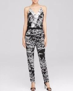 Diane von Furstenberg Black White Toile Meadow Shany Two Jumpsuit $468 NWT 10 - Picture 1 of 1