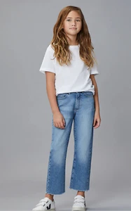 DL1961 DL 1961 JEANS EMIE Straight cropped Leg Frayed hem High Rise $69 12 girls - Picture 1 of 7