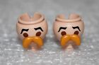 Playmobil 2x head with snapper dark yellow (Europe / man) Asterix #2