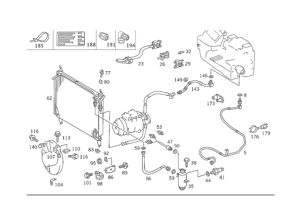 Recipiente genuíno Mercedes-Benz 126-830-03-83 - Imagem 1 de 1