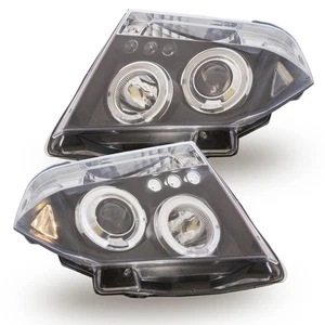phares pour NISSAN NAVARA D40 PATHFINDER 2005 2006-2010 angel eyes noir LHD - Imagen 1 de 10
