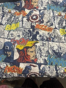 Marvels Avengers Assemble Comic Panel Twin Flat Bed Sheet Thor Hulk Cap Iron Man - Picture 1 of 6