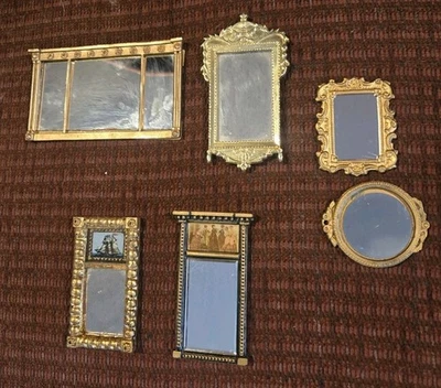 Lote 6 espejos metálicos vintage antiguos para casa de muñecas Foto 1 de 4