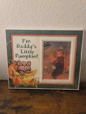 Marco de fotos de bebé I'm Daddys Little Pumpkin Fall 4x6 nuevo parche de calabaza hecho en EE. UU. Foto 1 de 4