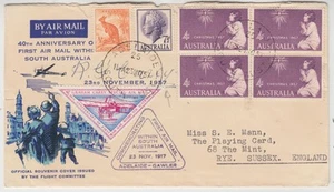 AUSTRALIA 1957 40th annive 1st air mail within Australia official signed cover - Picture 1 of 4