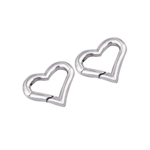 2 PCS Stainless Steel Spring Buckle Carabiner Heart Swivel Clasps - Picture 1 of 11