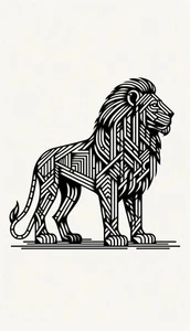 Line Artwork Drawings For Colouring In. Lions Large A2 Size 15 Prints. - Picture 1 of 15