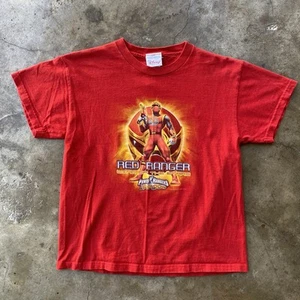 VINTAGE Power Rangers T Shirt Boys Youth Medium Red Ninja Storm Graphic 00s Y2K - Picture 1 of 8