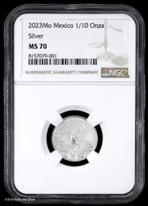 2023-Mo Mexico 1/10 oz Silver Libertad NGC MS 70 | Uncirculated UNC BU - Picture 1 of 4