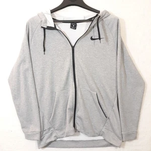Nike Dri-Fit Jacket Women XL Gray Fleece Full Zip Hooded Athletic Outdoor Hoodie - Picture 1 of 14