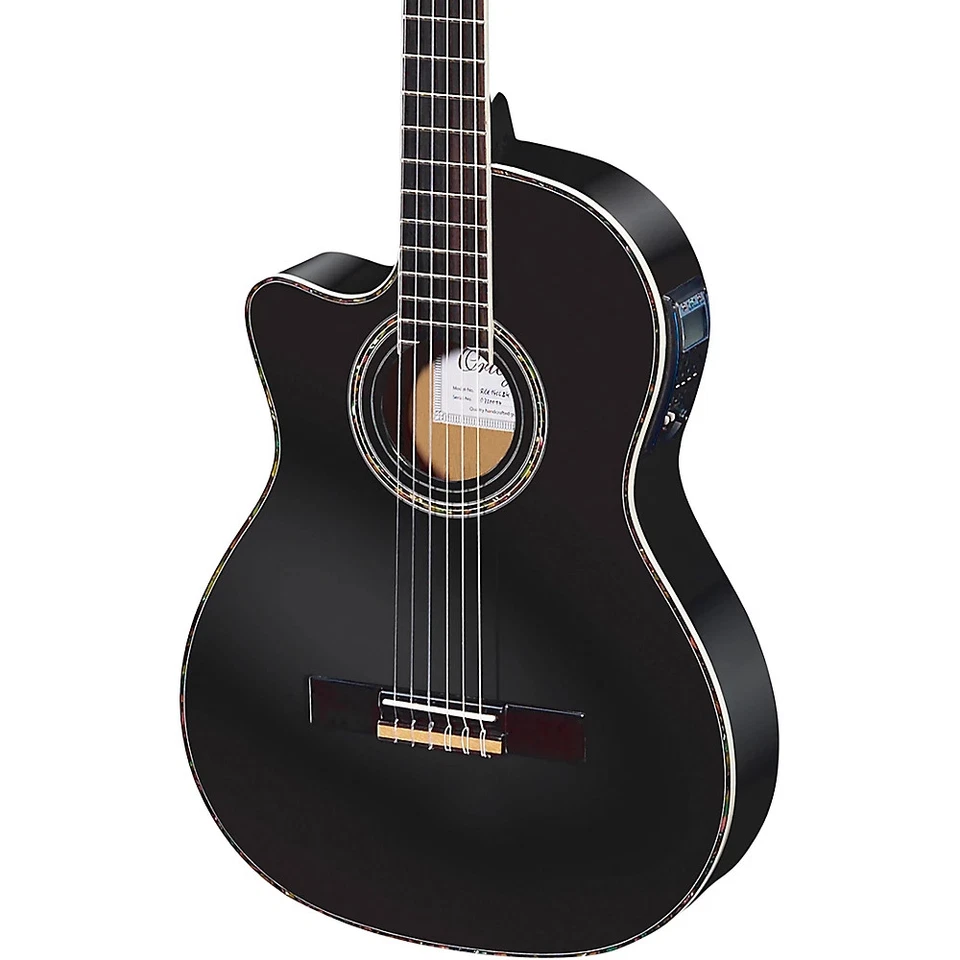 Ortega Guitars RCE145LBK Family Series Pro Left Handed Nylon 6-string Guitar and