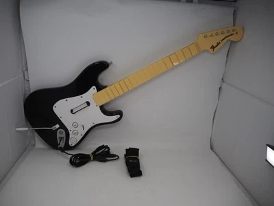 Xbox 360 Rock Band Wired Fender Stratocaster Guitar 822152 Tested w/Strap - Image 1 of 4