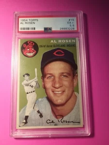 1954 Topps Baseball Al Rosen #15 PSA 5.5 INDIANS EX - Picture 1 of 2