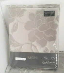 MONTGOMERY LINED CURTAINS 46 x 54" MEDICI SILVER - Picture 1 of 6