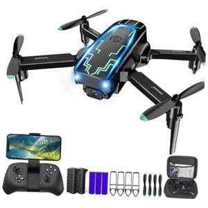 Drone with Camera, Drones for Kids Adults, Boys Gifts, 1080P Mini Black & Green - Picture 1 of 7