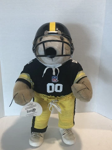Vintage NFL Pro Bear Pittsburgh Steeler Full Uniform TEDDY BEAR 20" Cover