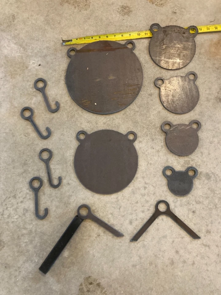 HDSTEELTARGETS Gong Targets 3” 4” 5” 6”8” 10” .145” thick w 4 hangers ar500 and stand brackets