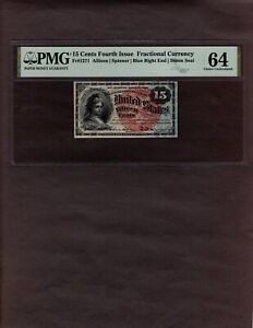 15 Cents, 4th Issue Fractional Currency, Fr 1271, PMG 64, NICE!!