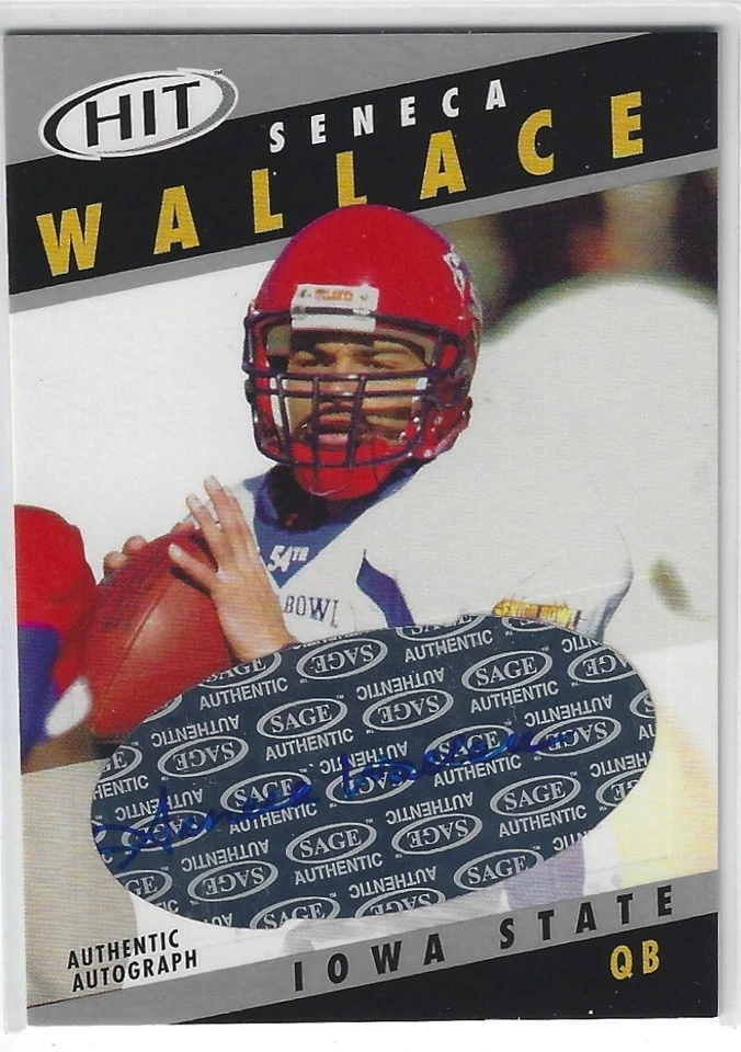 SENECA WALLACE ISU IOWA STATE CYCLONES 2003 SAGE HIT CERT AUTO AUTOGRAPH CARD - Image 1 of 1