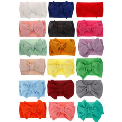 Lotes de diadema para niños niñas bebés niños pequeños moño flor banda para el cabello prendas para la cabeza al azar - Imagen 1 de 4