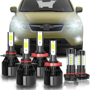 For Subaru XV Crosstrek 2013-2014 6x LED Headlight Hi/Low Beam + Fog Light Bulbs - Picture 1 of 15