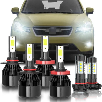 Для Subaru XV Crosstrek 2013-2014 6 x светодиодные фары дальнего/ближнего света + противотуманные лампы - Изображение 1 из 4