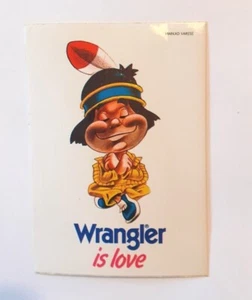 Vecchio adesivo vintage INDIAN WRANGLER JEANS (pollici 3 x 4,5) b - Foto 1 di 1