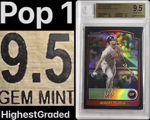 Pop 1 BGS 9.5 2003 Albert Pujols Bowman Chrome Refractor NL Batting Avg Champion - Picture 1 of 3