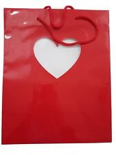 Vintage Valentines Day Wrap With Clear Heart Gifting Wrapping Bag with handle 