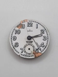 Marvin Watch Movement Cracked Dial 15 Jewels (565) For Parts / Repairs 23.86mm - Picture 1 of 11