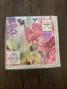 PATINA VIE FLORAL CREAM Flowers Paper Lunch Napkins 36-3 Ply 12 7/8" X 12 3/4" - Picture 1 of 4