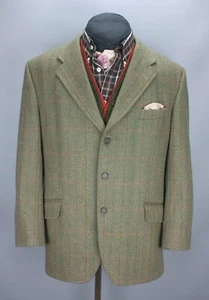 Gurteen Esquire Tweed Check Blazer Multicolor Wool Sport Jacket Country Coat 44S - Picture 1 of 23