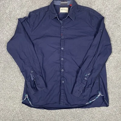 Robert Graham Shirt Mens XL Tailored Fit Solid Blue Button Down Long Sleeve - Image 1 of 4