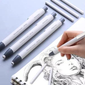 Creative Press Pen Shaped Eraser Writing Drawing Pencil Erase For School Student - Picture 1 of 17