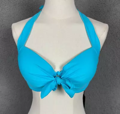 Top de bikini push up para mujer RELLECIGA nudo frontal con aros azul largo nuevo con etiquetas. Foto 1 de 4