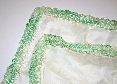 Vintage Crocheted Lace Ladies Handkerchief Fine 13x13" - Image 1 of 2