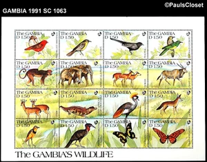 GAMBIA 1991 SC 1063 THE GAMBIA'S WILDLIFE 16 1,50d BRIEFMARKEN KLEINBOGEN MILTI F/VF - Bild 1 von 2