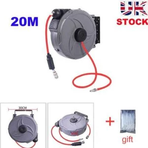 66ft/20m Etractable Air Hose Reel Air Line Compressor Auto Rewind Workshop Tool - Picture 1 of 10