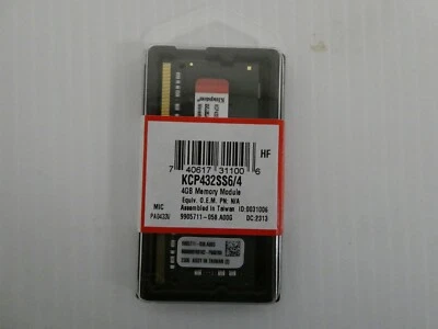 NEW Kingston 4Gb PC4-25600 DDR4 3200MHz non-ECC SODIMM Memory Module - Image 1 of 2