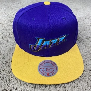 Utah Jazz Mitchell & Ness Hat Hardwood Classics DNA 2-Tone Snapback Purple Cap - Picture 1 of 8