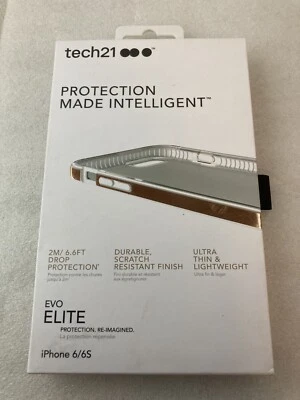Tech21 iPHONE 6 6s 7 8 SE 2020 Clear Protective Case Evo Elite Rose Gold - Image 1 of 3