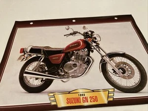 Suzuki GN250 1993 250 GN fiche carte moto passion collection Atlas 250GN - Photo 1/2