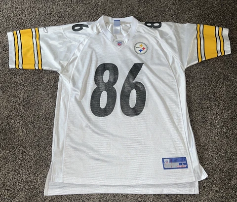 Pittsburgh Steelers Hines Ward #86 Jersey Men's Sz L White Reebok NFL Equipment Cover